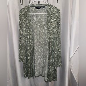 Lands' End Women's Floral Print Cardigan with Pockets Size Medium